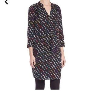 DIANE VON FURSTENBERG- Freya Dress Daisy Buds Silk V Neck